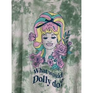 Women’s Dolly Parton Tie-Dye T-shirt Graphic Short Sleeve Size XL 5354